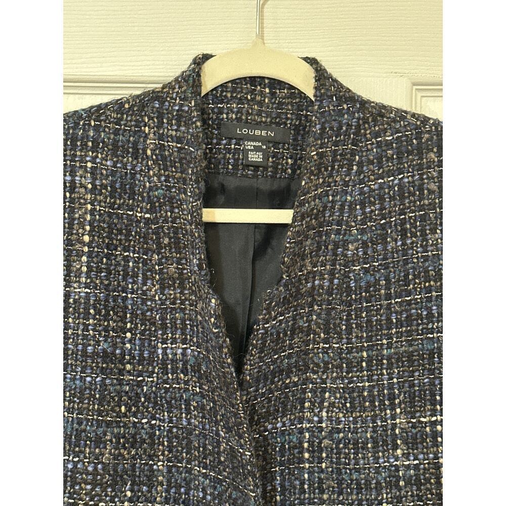 Women’s Louben Tweed Dark Blue Blazer Size 10